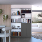 Dupree 2 Piece Home Bookcase set, 49' Wide with 9 Shelves ,  Living Room  Matt Gray / White - Grand Goldman