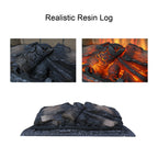 Vintage Infrared Quartz Heater Fireplace Insert with Realistic Logs, Brick Design, Antique Black, Tempered Glass, 23 Inch - Grand Goldman Shop