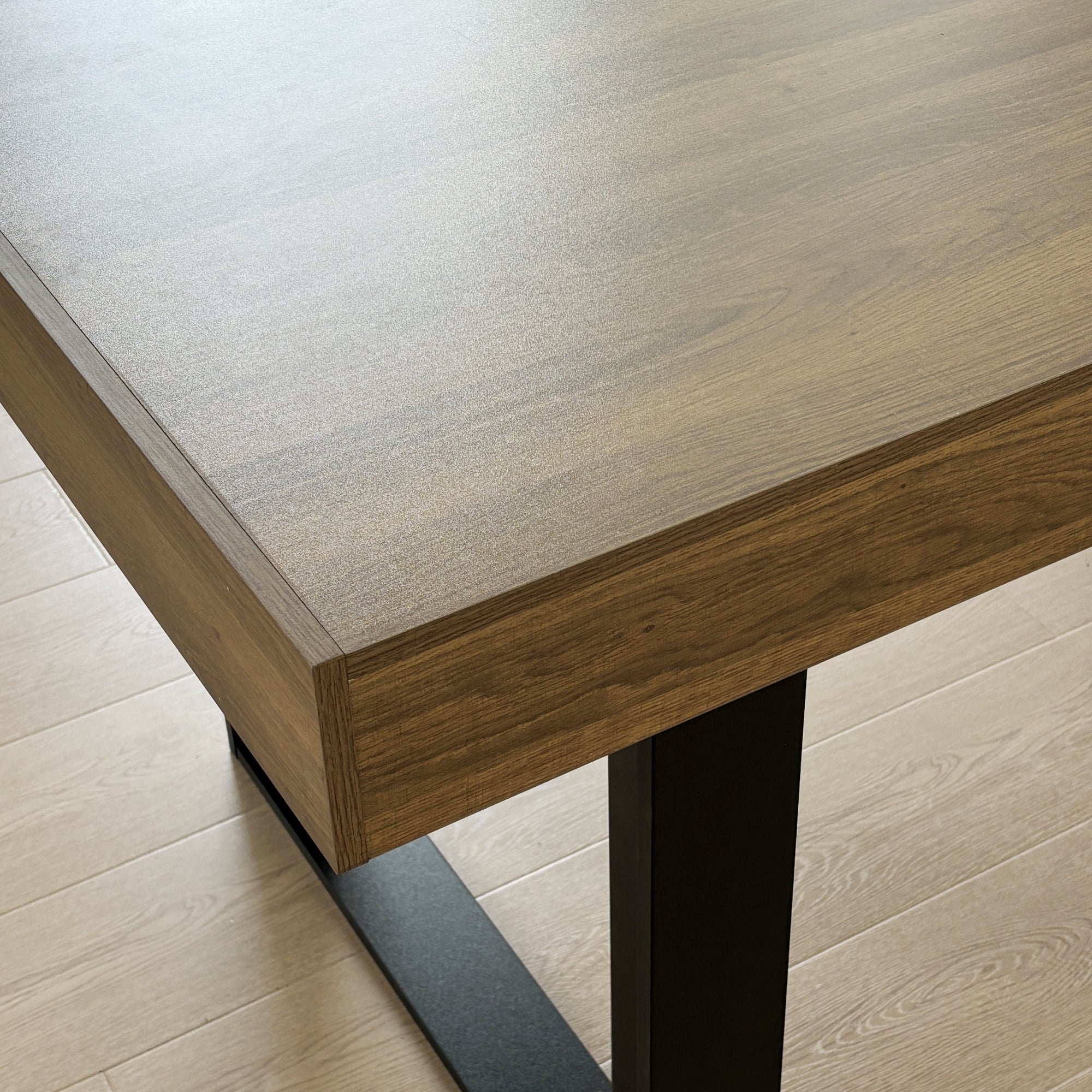 Rectangle extendable dining table for 6-10 people aged effect wood and black 160-200 cm - Grand Goldman Shop