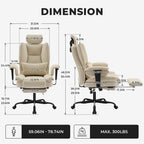 Office Chair Ergonomic 200 kg PU Leather Computer Chair with Lumbar Support and High Backrest, Ergonomic Desk Chair with Lift