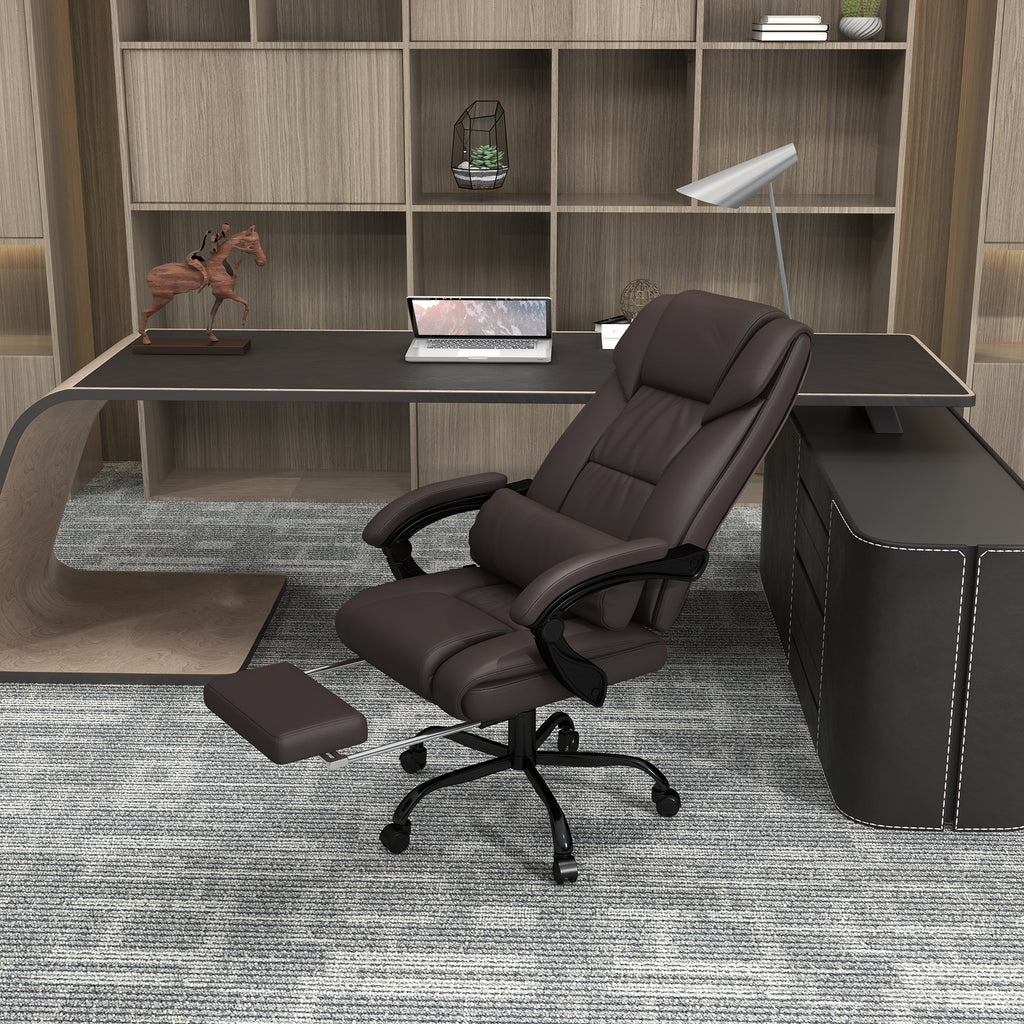 High Back Vibration Massage Office Chair with 6 Points, Hight Adjustable Computer Desk Chair, Reclining Office Chair with Ret
