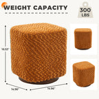 Orange 360° Swivel Vanity Stool, Upholstered Makeup Chair with Modern Design, Polyester Fabric, 15x15x16.53 Inches - Grand Goldman Shop