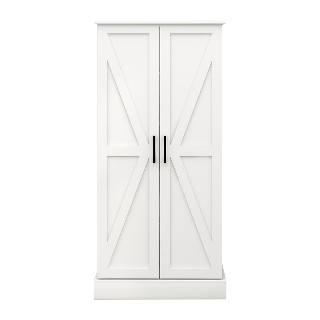 50' LED Kitchen Pantry Cabinet,Freestanding Buffet Cupboards Sideboard with 2 Doors with Racks and 2 Adjustable Shelves for Kitchen, Living Room and Dinning Room-White - Grand Goldman Shop