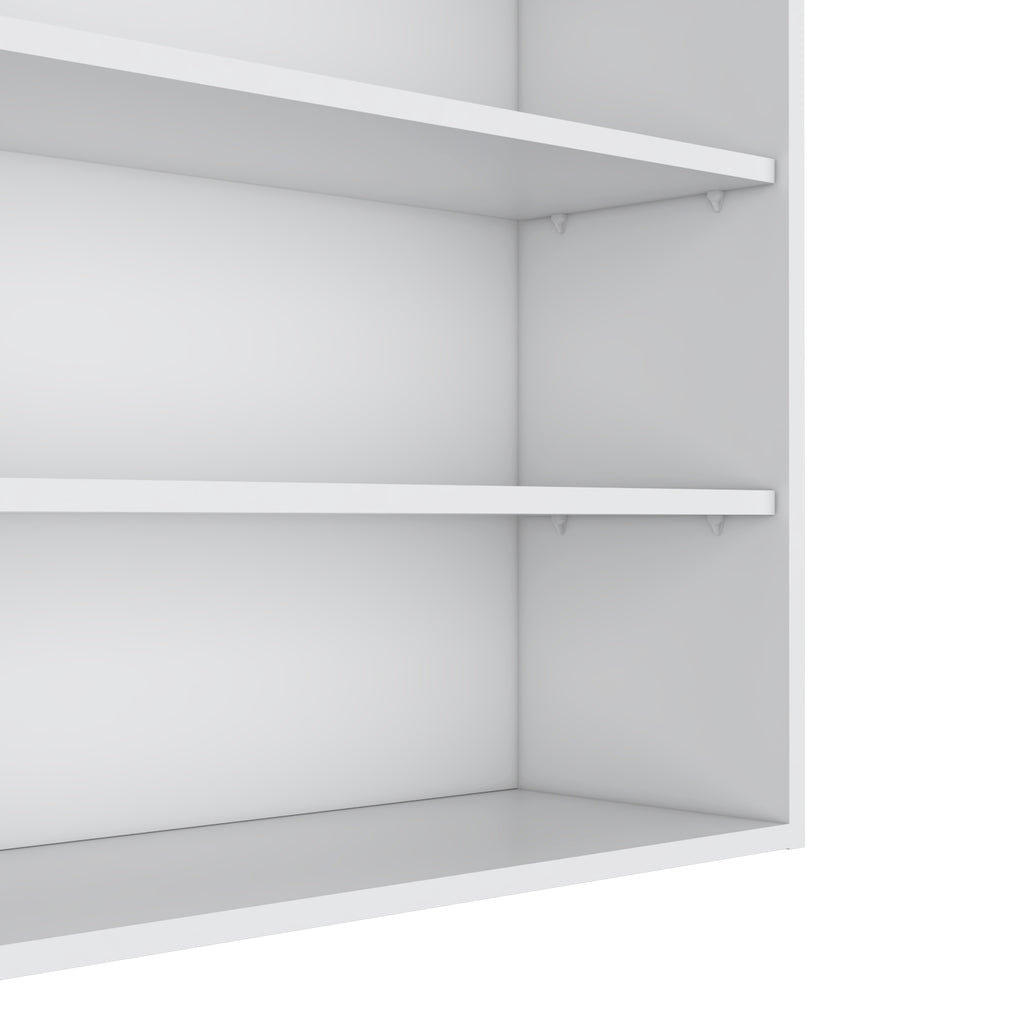 Chinle Wall Cabinet in Melamine with Open Storage, White - Grand Goldman Shop