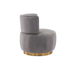 Swivel Barrel Chair, Round Armchairs with Fluffy Velvet, 360 Degree Swivel, Gray, 25.20'' x 25.59'' x 26.38'' - Grand Goldman Shop