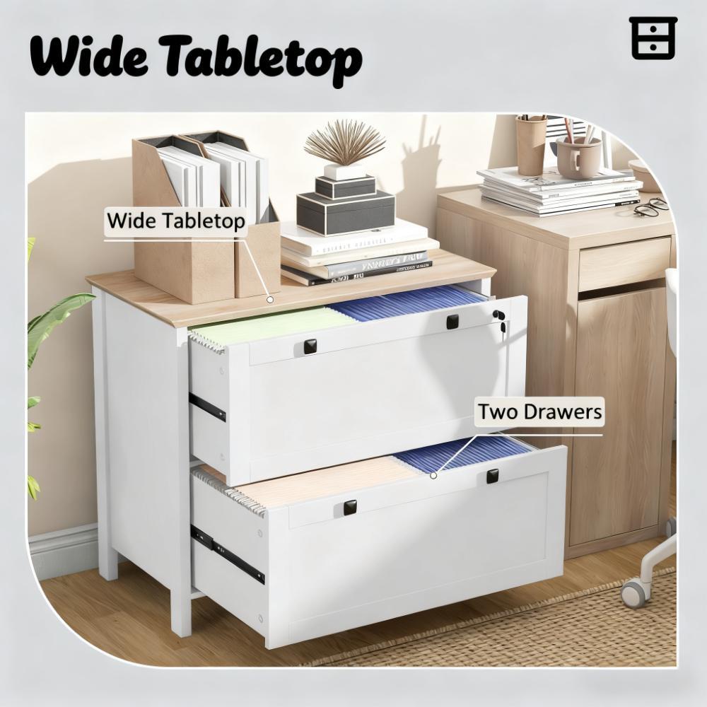 Lateral File Cabinet,Filing Cabinet with Adjustable Hanging Bar,For Home and Office - Grand Goldman