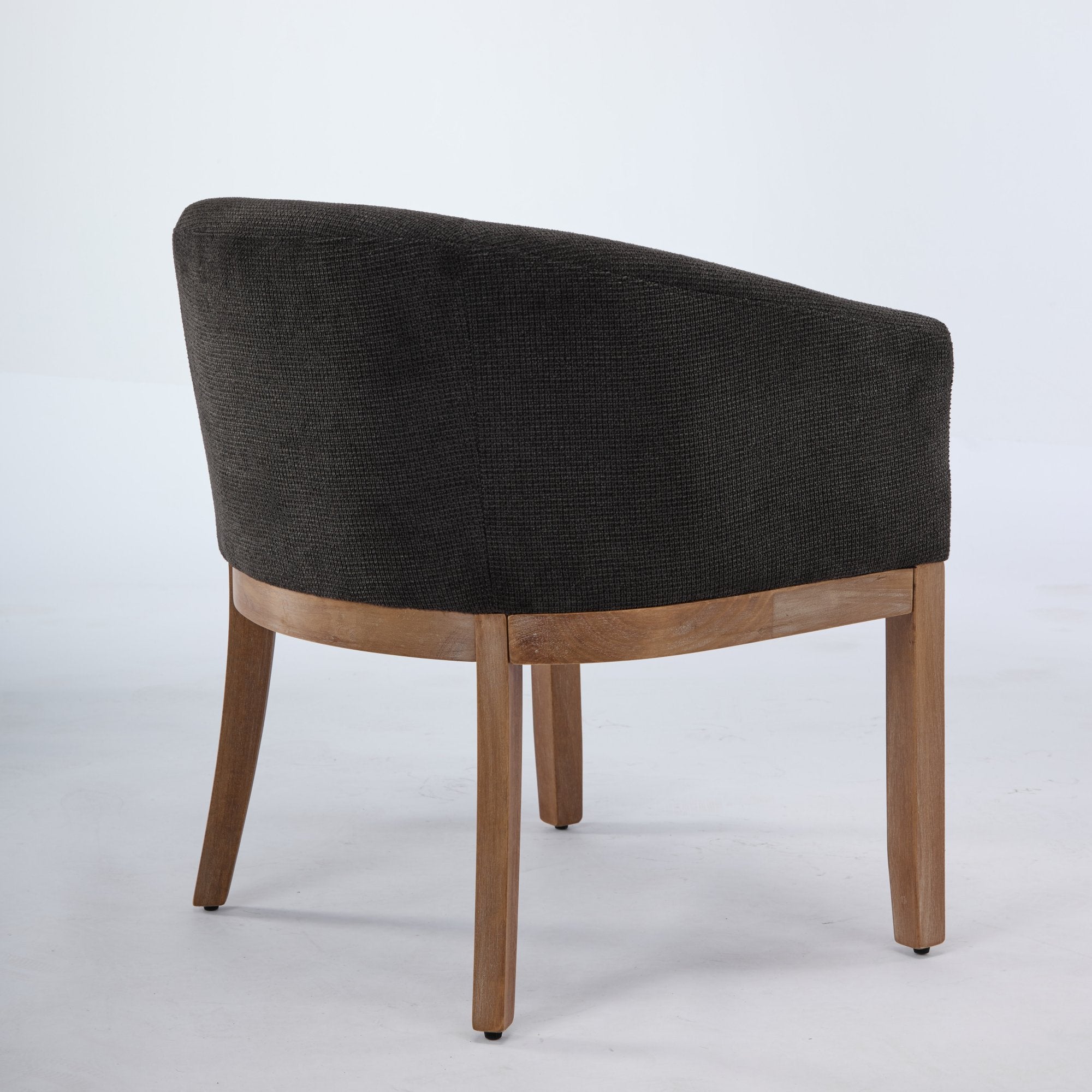 Mid Century Modern Upholstered Barrel Dining Chairs with Arms,Farmhouse Linen Kitchen & Dining Room Chairs with Natural Hardwood Frame, 19' W Accent Chairs,Single Pack,Charcoal Gray,SW1891BK - Grand Goldman Shop