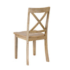Modern Natural Wood Wash Dining Table Set for 4 with Round Table and Chairs, Solid Wood and MDF - Grand Goldman Shop