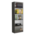 Vinton 4-Tier Bookcase with Modern Storage for Books and Decor, Matt Gray / White | Premium Home Decor - Grand Goldman