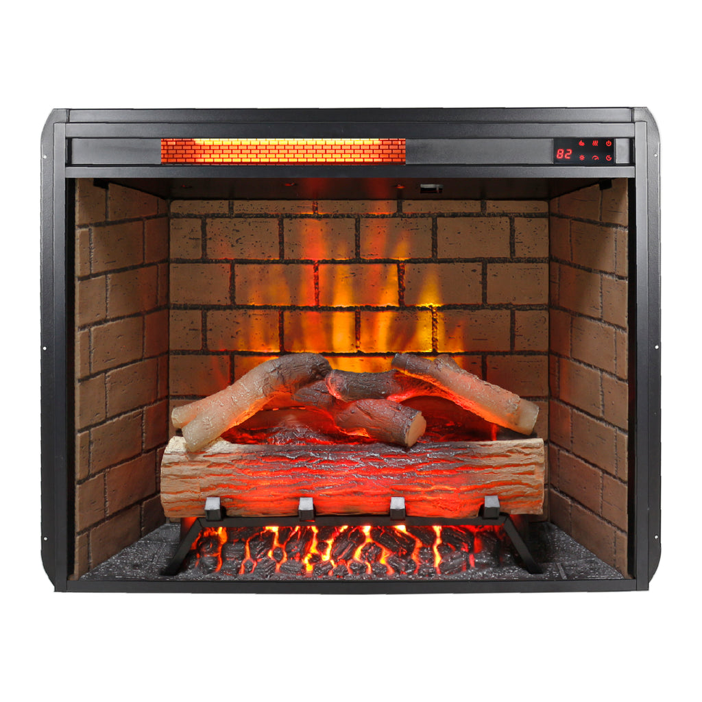 28 inch Infrared Electric Fireplace with Removable Trim kit Insert, Touch Panel Home Decor Heater, Smokeless Firebox With Fire Crackling Sound - Grand Goldman Shop