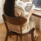 Natural Oak Dining Chair Set of 2 - Solid Wood, Walnut Finish, 46.5 * 54 * 80cm - Grand Goldman Shop