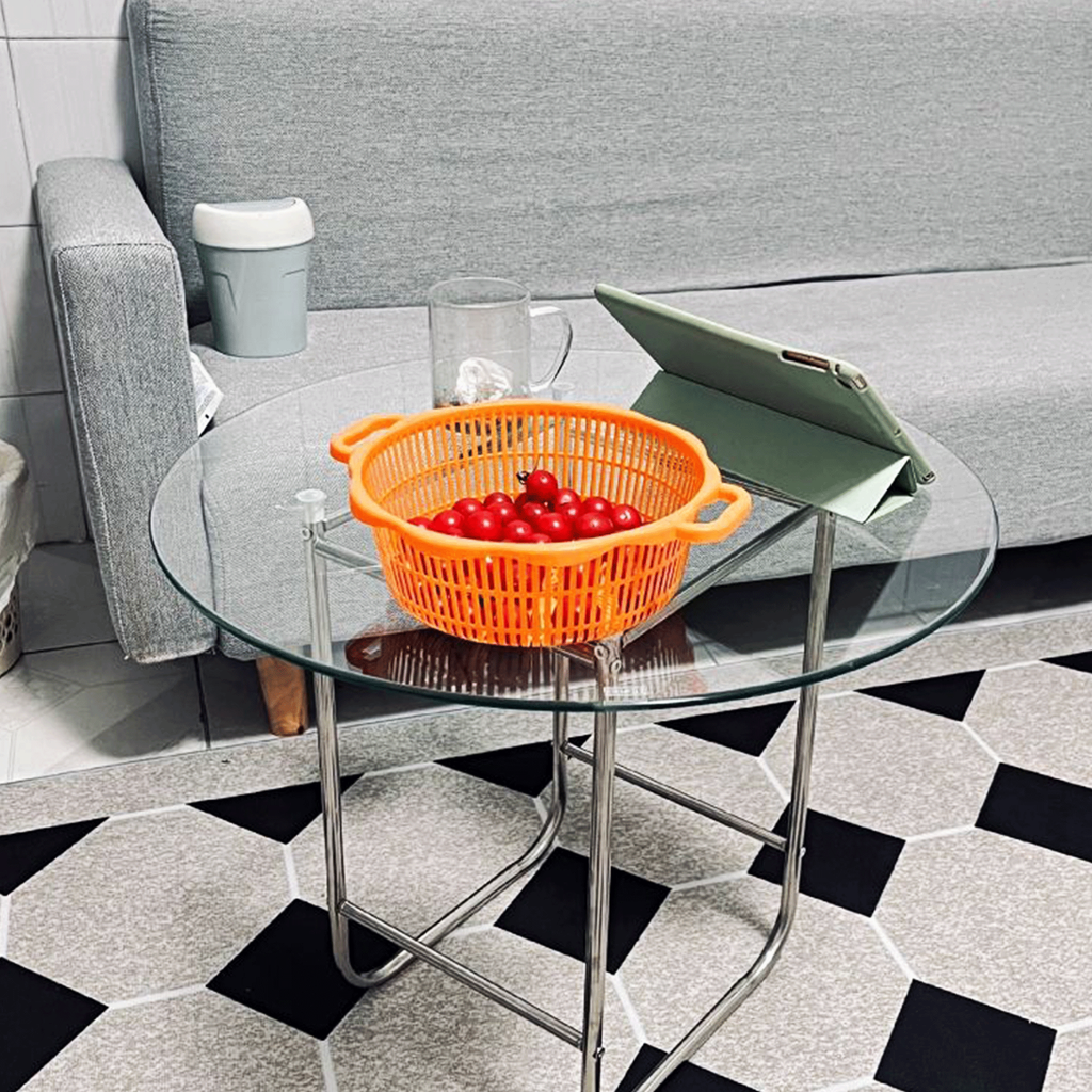size:18.11 inch.Tempered glass table top round transparent table surface round glass table top round glass sheet. - Grand Goldman Shop