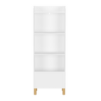 Kids 4-Tier Bookcase, Children's Book Display with Safety Restraint, White MDF & Pine Wood Storage Cabinet for Nursery, Playr