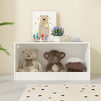 Open Toy Storage Box for Kids, White Wooden Organizer Bin for Plush Toys, Books, Nursery or Playroom Use | Premium Home Decor