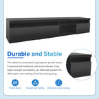 Unique Design TV Stand with 2 Glass Shelves, Ample Storage Space Media Console for TVs Up to 105', Versatile TV Cabinet with LED Color Changing Lights for Living Room, Black (OLD SKU: WF314584AAB) - Grand Goldman Shop