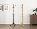 Dark Brown Finish Classic Coat Rack Solid Wood, 10 Hooks Coat Hanger Stand Entryway Home Furniture 1pc - Grand Goldman Shop