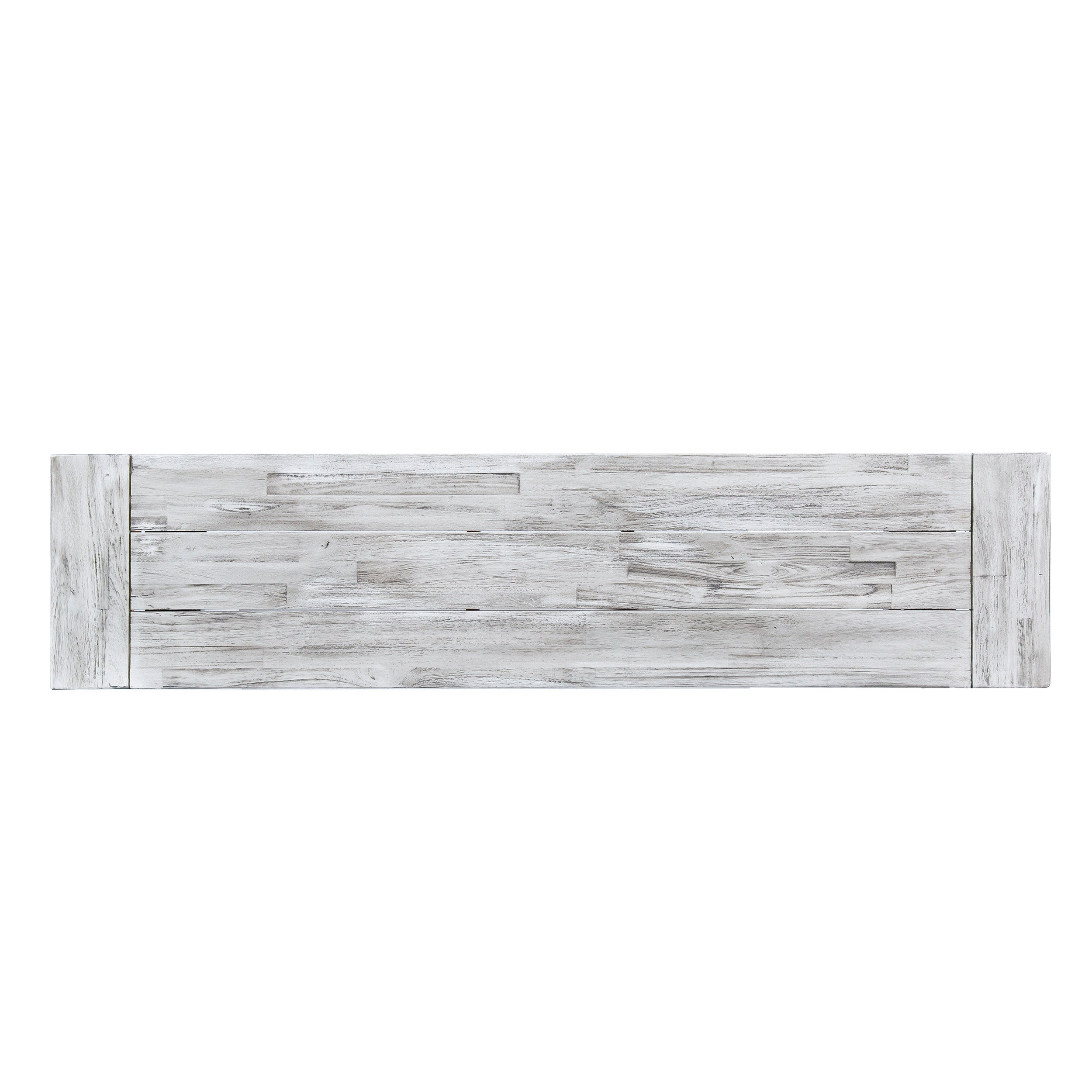 Tranquilizer Outdoor Acacia Wood Bench with Slat Panel Design, Sandblasted Light Gray + Black - Grand Goldman Shop