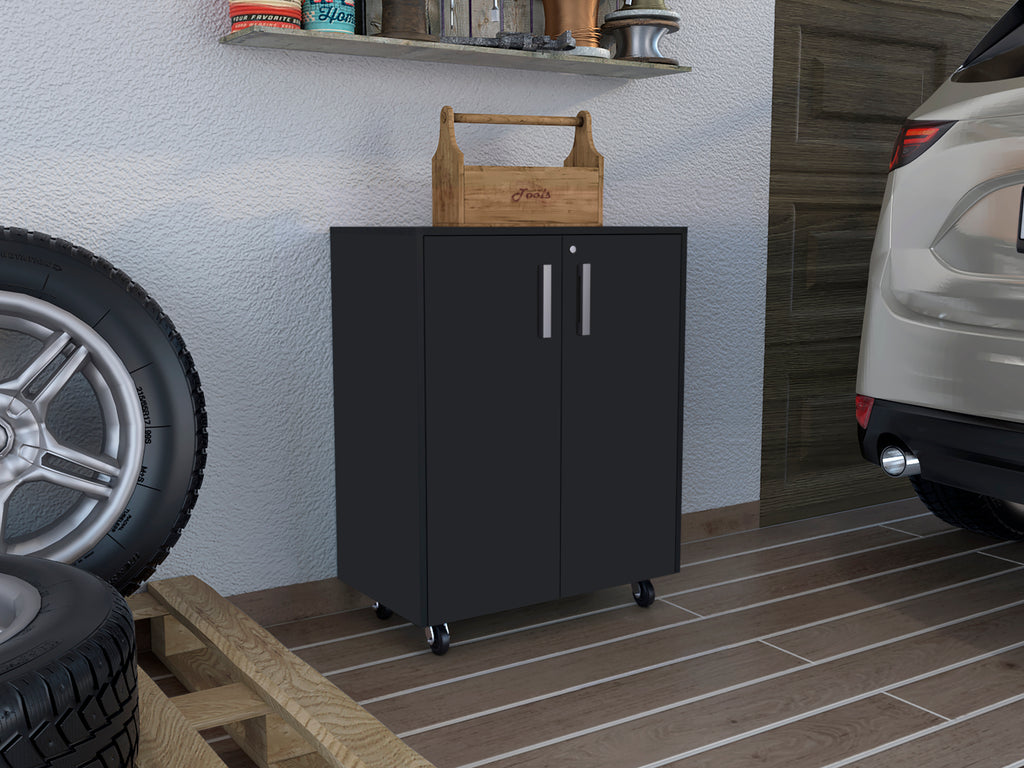 Storage Cabinet Lions, Double Door and Casters, Black Wengue Finish - Grand Goldman