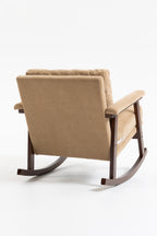 Mid Century Modern Accent Chair ,rocking chair with Wood Frame, Upholstered Living Room Chairs , Reading Armchair for Bedroom Sunroom - Grand Goldman Shop