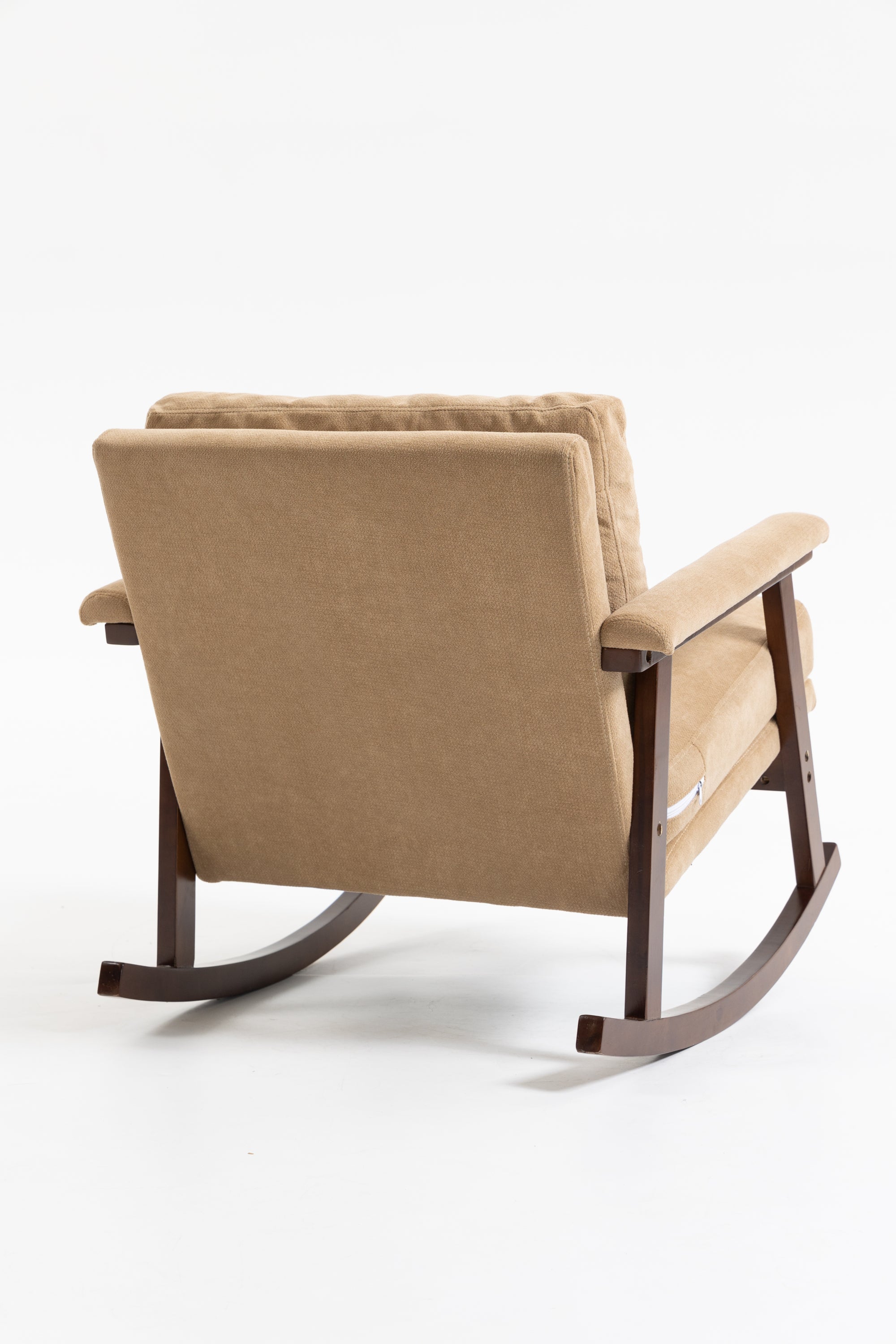 Mid Century Modern Accent Chair ,rocking chair with Wood Frame, Upholstered Living Room Chairs , Reading Armchair for Bedroom Sunroom - Grand Goldman Shop