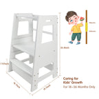 ECOMEX Toddler Standing Tower for Kitchen, Step Stool for Kid's Adjustable Height Learning Stool, Removable Anti-Drop Safety 