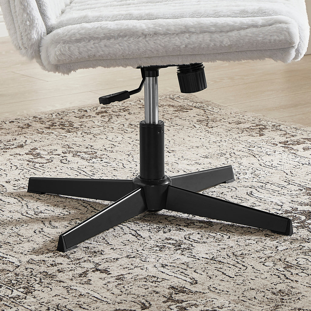 Blynn Adjustable Swivel Criss Cross Chair, Wide Seat Office Chair Vanity Chair, Gray - Grand Goldman