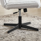 Blynn Adjustable Swivel Criss Cross Chair, Wide Seat Office Chair Vanity Chair, Gray - Grand Goldman