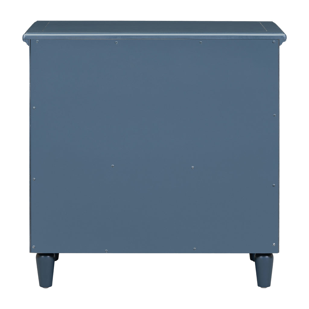 U_STYLE 28''Pine Wood Nightstand with 3 Drawers and Smooth Gliding Rails ,Simple Bedside Cabinet with Metal handle, Minimalist Sofa Side Table with rubber legs for Bedroom Sofa Couch Office - Grand Goldman Shop