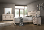 Imerland Contemporary White Wash Finish 4-Piece Bedroom Set-Queen Bed, Dresser, Mirror, Nightstand - Grand Goldman Shop