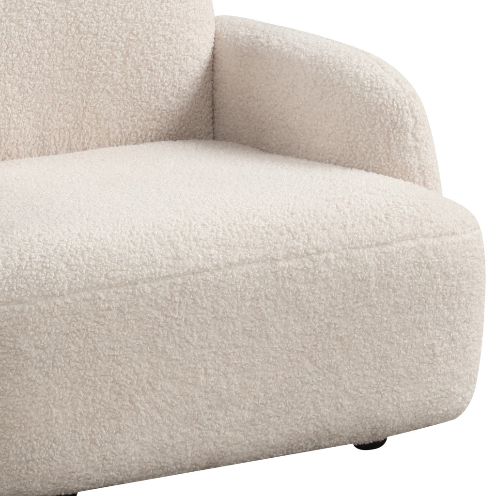 Raelynn 25.5'W Beige Sherpa Bear-Shaped Kids Armchair - Grand Goldman