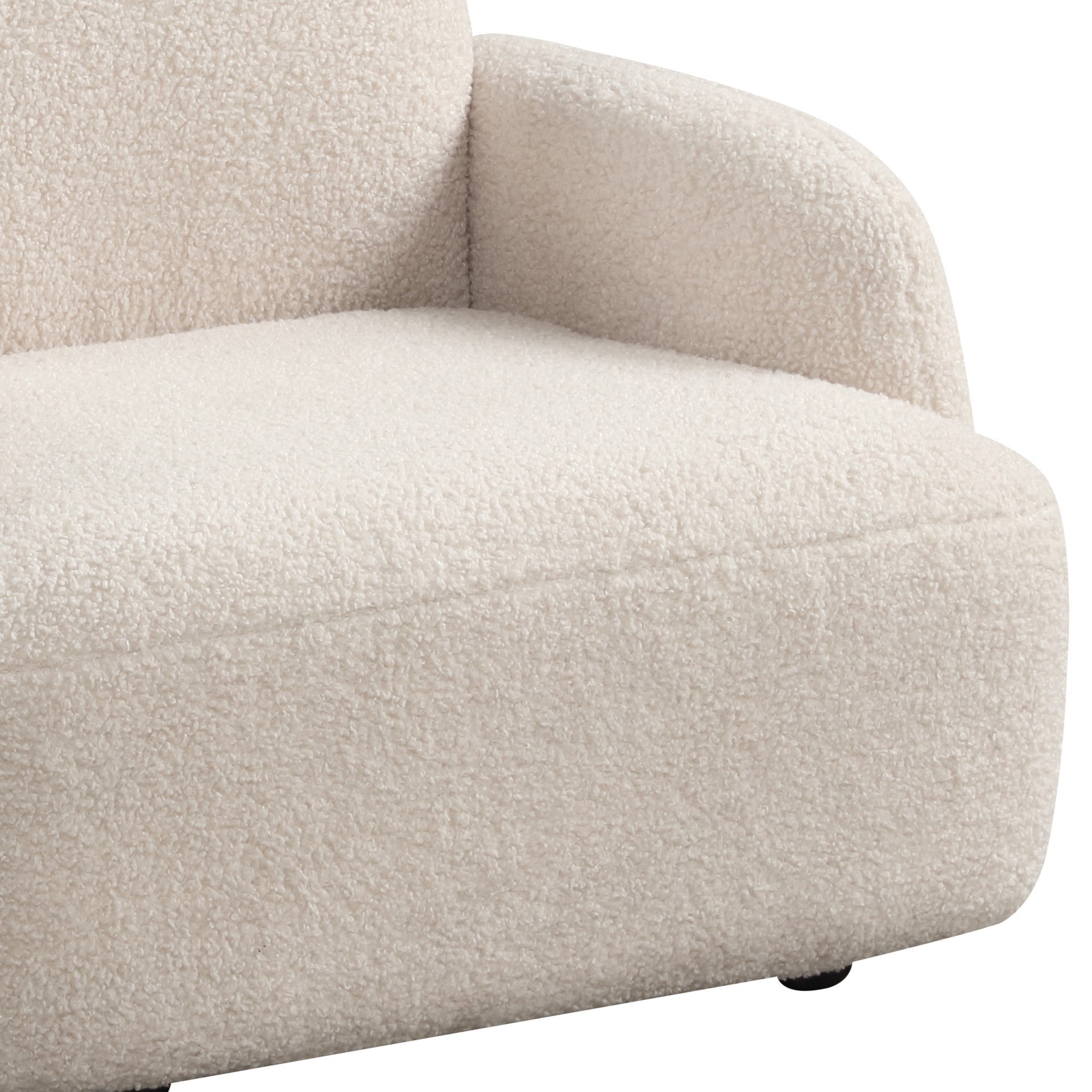 Raelynn 25.5'W Beige Sherpa Bear-Shaped Kids Armchair - Grand Goldman