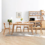 Natural Oak Dining Chair Set of 4 - Solid Wood, FAS Grade, Simple Design, 46.5x54x80cm - Grand Goldman Shop
