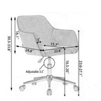 Modern Teddy Fabric Material Adjustable Height 360 Revolving Home Office Chair With Gold Metal Legs And Universal Wheel For I