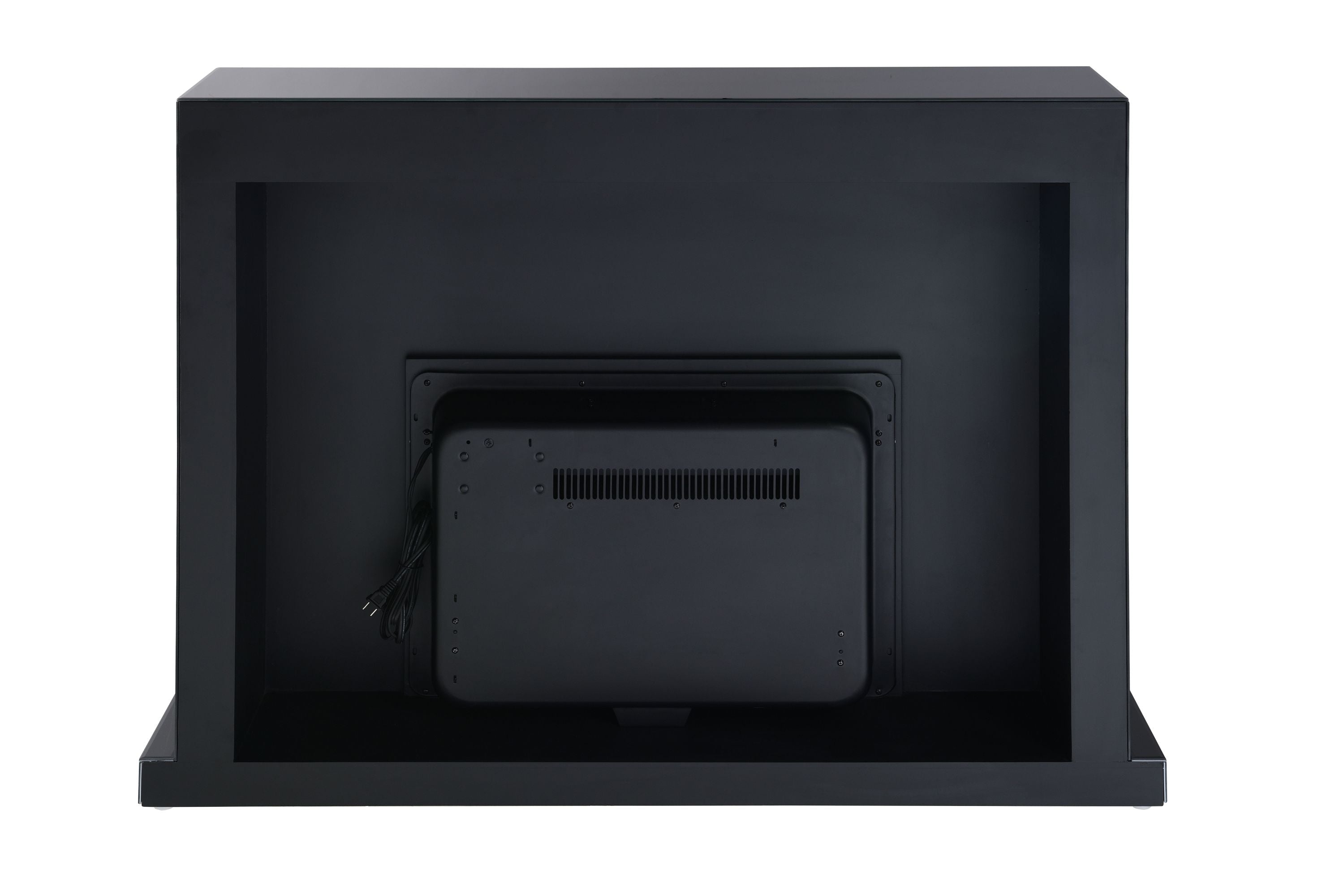 Drisana Black Mirrored Finish Fireplace - Grand Goldman Shop