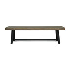 Cloud Outdoor Bench with Acacia Wood Frame and Slat Panel Design, Set of 2,Sandblast Grey and Black - Grand Goldman Shop