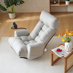 Adjustable Greay Swivel Lounge Chair with 360-Degree Rotating Seat and Headrest Support, Leisure Chair Deck Chair - Game Chair for Living Room - Grand Goldman Shop