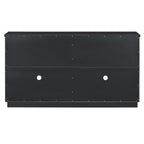 TREXM 4-Door Large Storage Buffet Cabinet with Glass Doors, Arched Cabinet with Adjustable Shelves for Kitchen, Dining Room and Living Room (Black) - Grand Goldman Shop