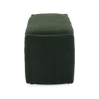 Elegant Long-shaped Storage Ottoman Bench, Boucle Material, Dark Green, Simple and Grand Design - Grand Goldman Shop