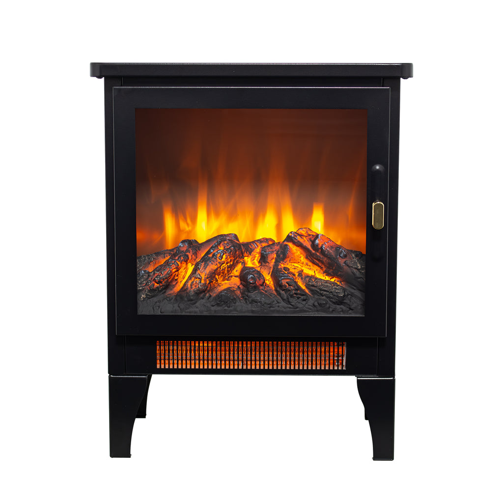 18 inch Freestanding Electric Fireplace Stove heater with 3D Flame effect,Black - Grand Goldman Shop