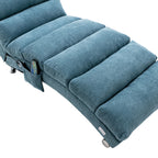 Ergonomic Linen Massage Chaise Lounge with Remote Control, 5 Modes, Blue, 21.65 x 58.27 x 34.25 inches - Grand Goldman Shop