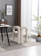 Contemporary Designed Velvet Fabric Upholstered Accent/Dining Chair /Barrel Side Chairs Kitchen Armchair for Living Room set of 2 (Beige Velvet) - Grand Goldman Shop