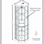 Glass Cabinet Lighted Corner Cabinet Corner Display Curio Cabinet, Glass Display With Light(Included)Bar Cabinet,Wine Cabinet with Adjustable Glass Shelves Carved Decoration OAK Light(Included) - Grand Goldman Shop