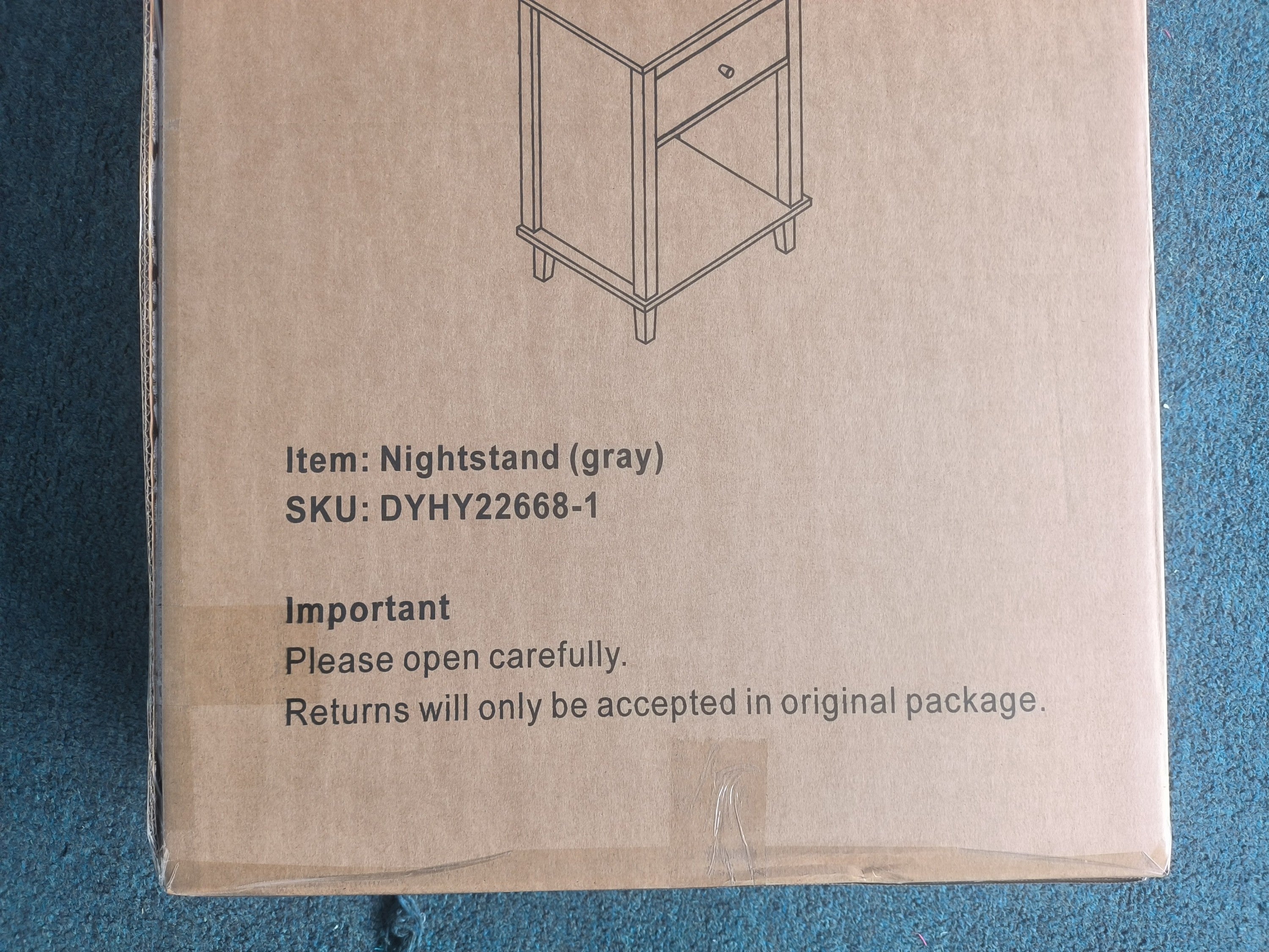 Gray+Silver Handle Wooden Nightstand 26.77''H with One Drawer One Shelf for Kids and Adults, White+Gray Finish MDF - Grand Goldman Shop