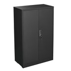 Black Metal Storage Cabinet with Locking Doors and Adjustable Shelf, Folding Filing Locker for Home Office, School, Garage, S