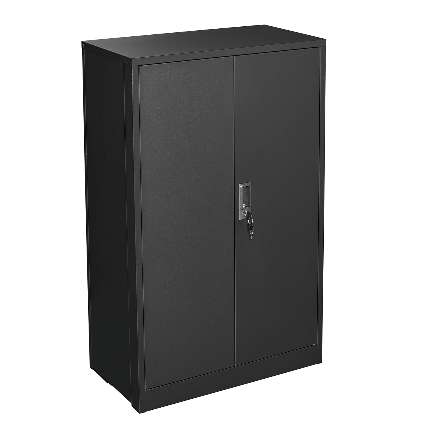 Black Metal Storage Cabinet with Locking Doors and Adjustable Shelf, Folding Filing Locker for Home Office, School, Garage, S