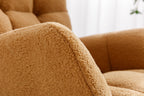 050-Teddy Fabric Rocking Gilder Nursery Chair For Living Room Indoor,Khaki - Grand Goldman Shop