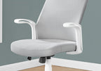 Office Chair, Adjustable Height, Swivel, Ergonomic, Armrests, Computer Desk, Work, Grey Mesh, White Metal, Contemporary, Mode
