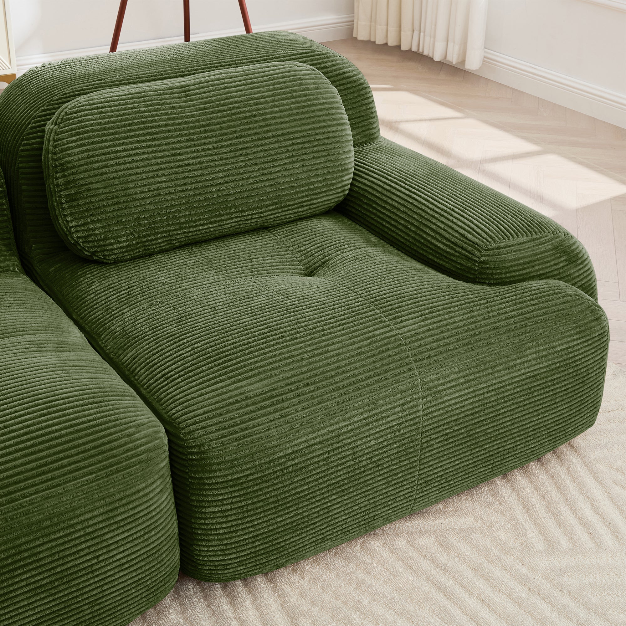Hamlet LSF&RSF Corner Sofa W/Pillows Corduroy- Olive green - Grand Goldman Shop