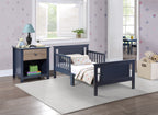 Connelly Reversible Panel Toddler Bed Midnight Blue/Vintage Walnut | Premium Home Decor - Grand Goldman