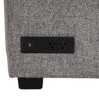 U-shaped Sectional Sofa Pull out Sofa Bed with USB Ports, Power Sockets, Storage Chaise, Light Gray Chenille, 108.6' - Grand Goldman Shop
